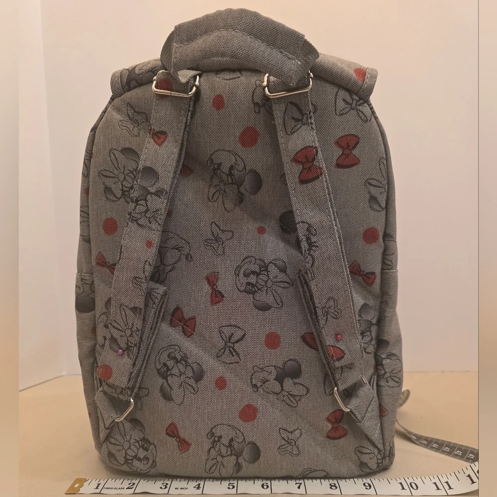 Disney Minnie Mouse Bows Mini Backpack - Gray & Red Cute Bag